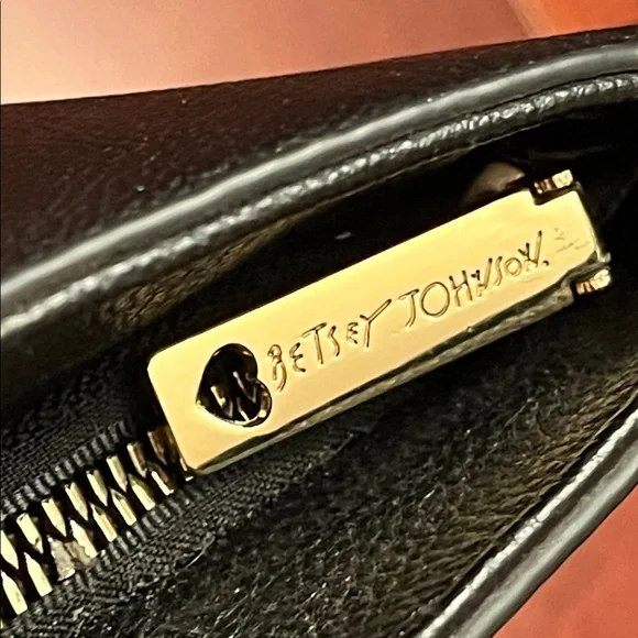 Betsey Johnson Black Tote Bag Leopard & Snake Print Stripe with Bow- EUC - Picture 15 of 16